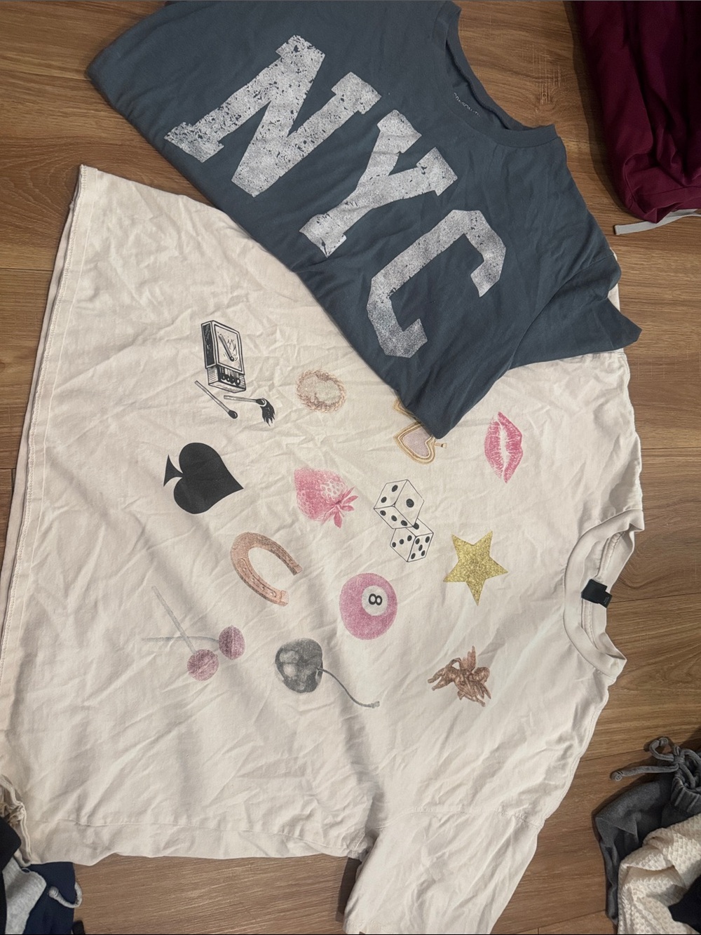Women’s Graphic Tee - White Multi Icons 2